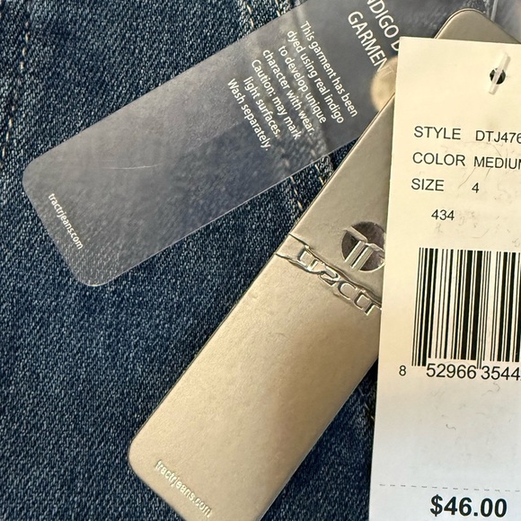 NEW Girls Tractr White Crochet Patch Multi Color Peace ☮️ Denim overalls Indigo - Picture 14 of 16